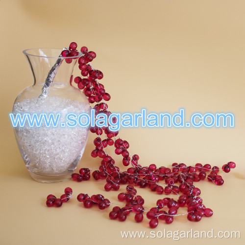 Acrylic Red Grape Beads Deco Rope Garland